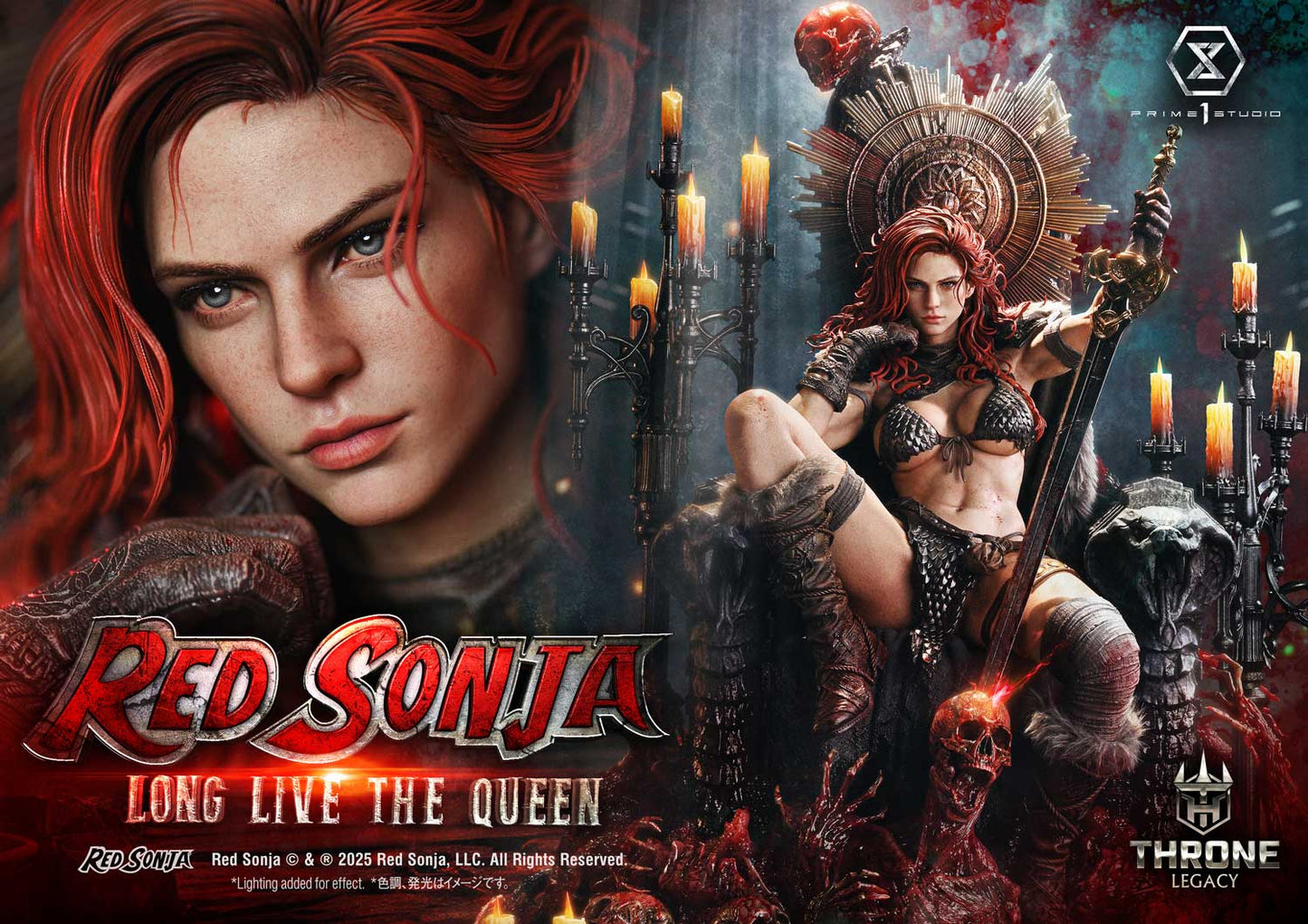 TLCRS-01S Prime 1 Studio Red Sonja on Throne (Long Live the Queen) (Bonus Version) 1/3 Scale Statue